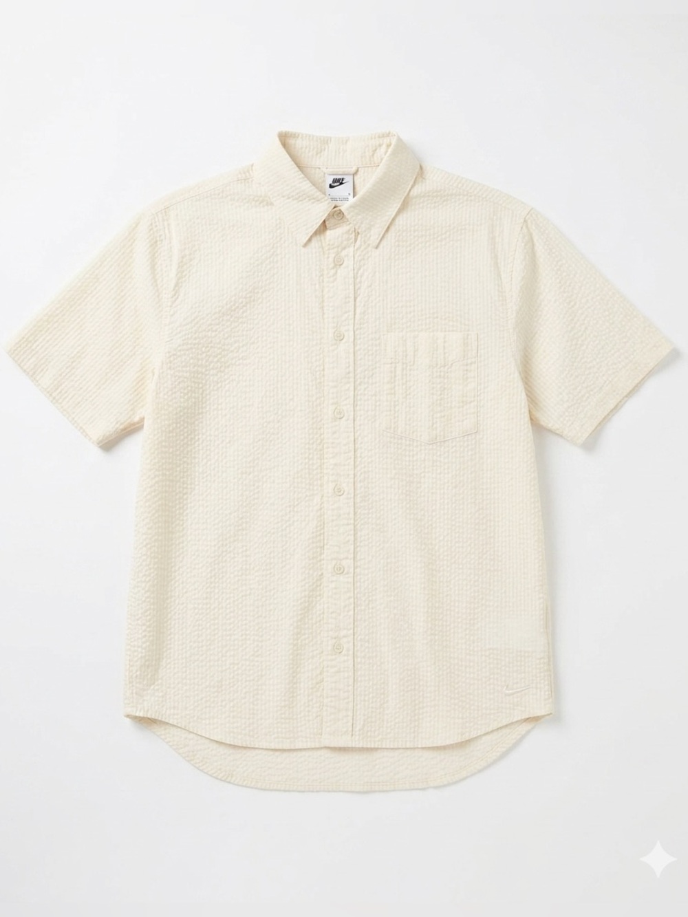 Nike Men's Short-Sleeve Button-Down Shirt in Off-White